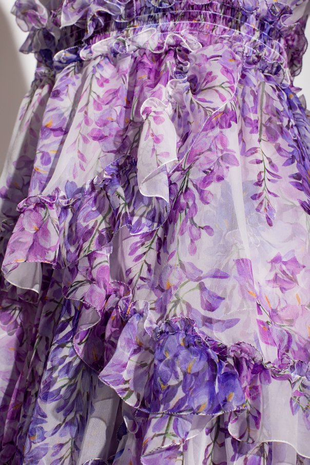 DOLCE & GABBANA★Purple Anemone Silk Wrap Style Dress Dolce & Gabbana - Purple Anemone Crepe De Chine Long Sleeve